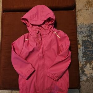 Kids Pink Hooded Rain Jacket
